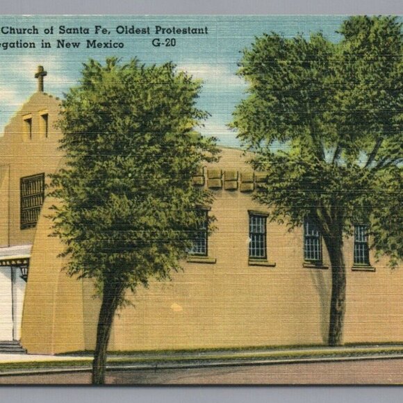 Presbyterian Church of Santa Fe, New Mexico Linen Postcard NM 75047 Vintage PC - Picture 3 of 4